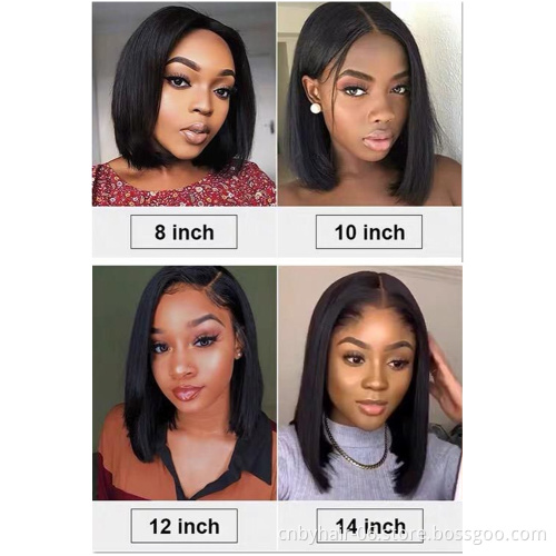 Straight Bob Wig Cheap Raw Brazilian Virgin Human Hair Lace Front Wig Wholesale Transparent Glueless Lace Frontal Wig For Women